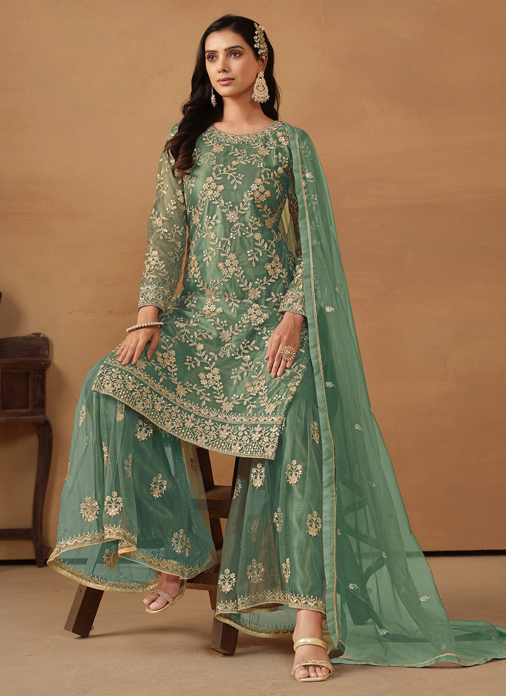 Net Salwar Suit - T2089