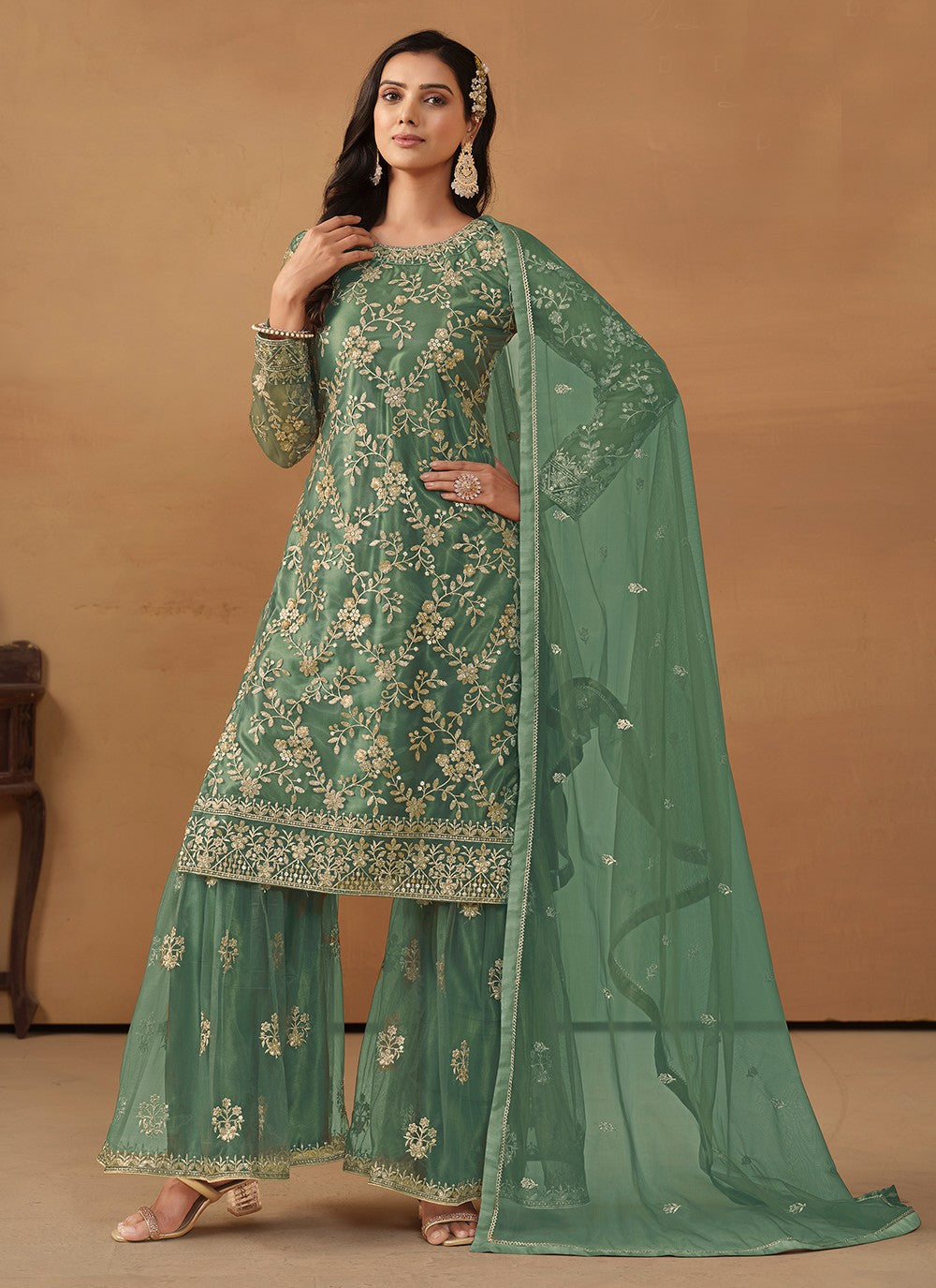 Net Salwar Suit - T2089