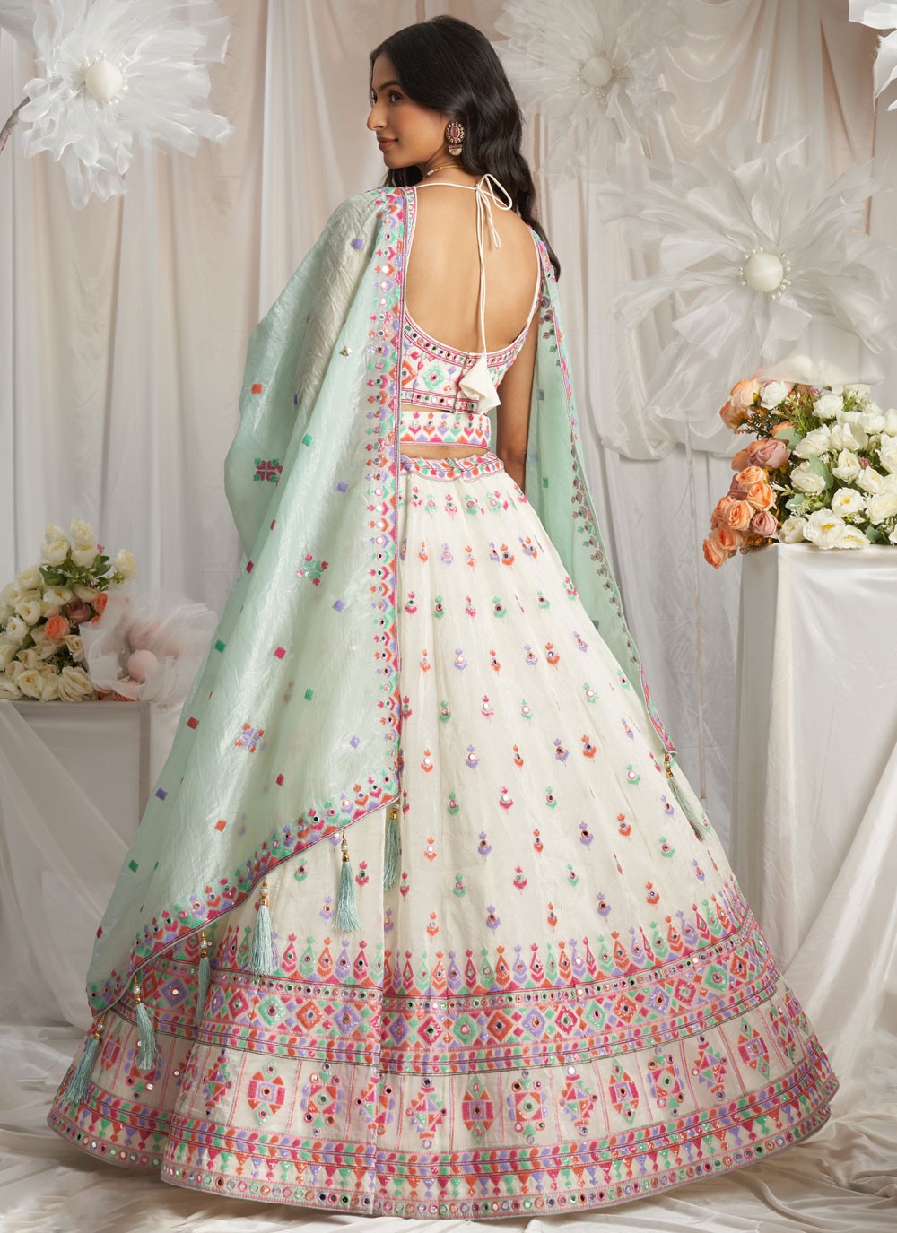 Embroidered Tissue A - Line Lehenga - L2700