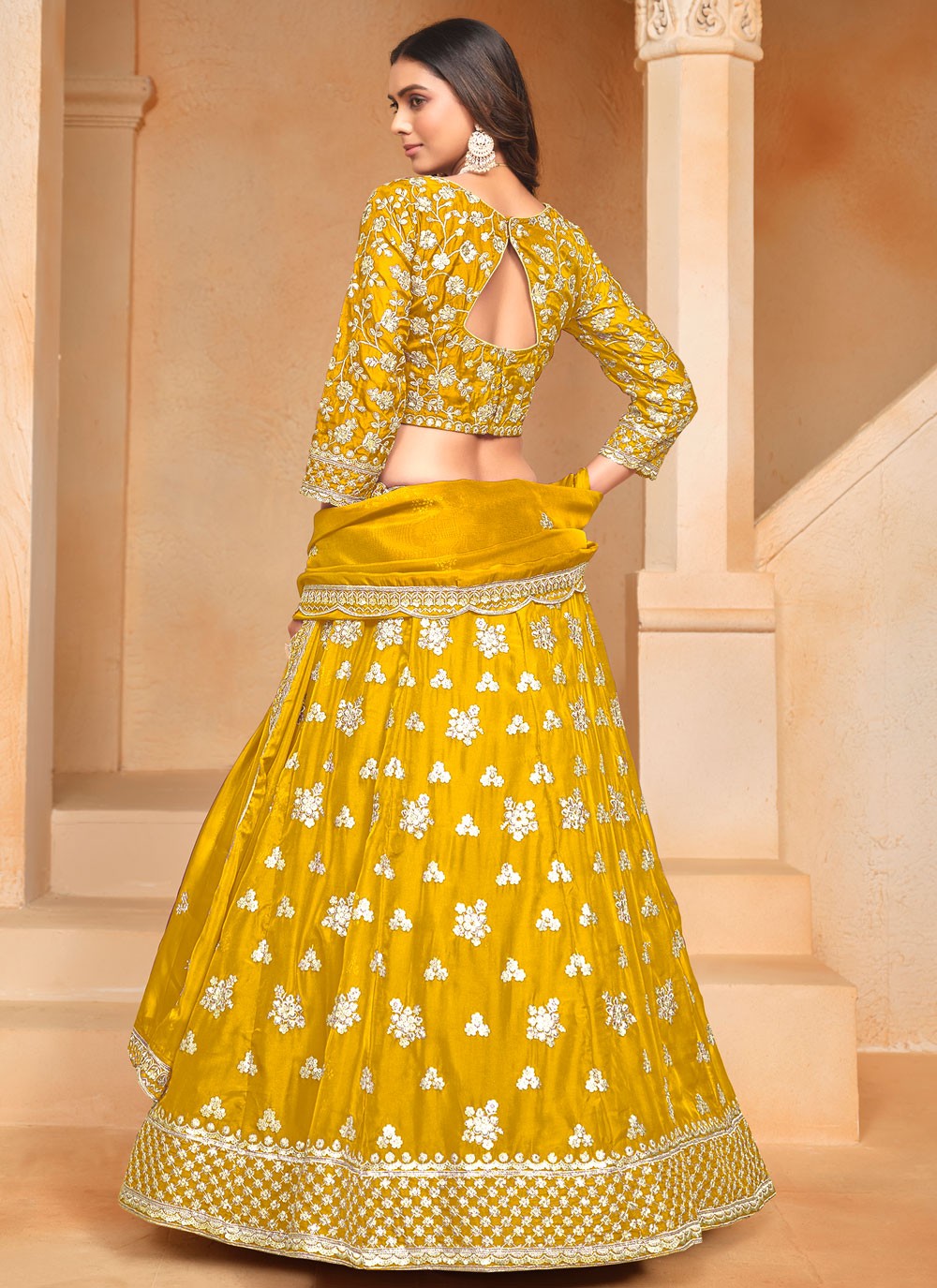 Embroidered Organza A - Line Lehenga - L2438