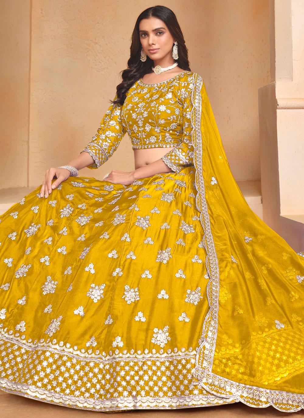 Embroidered Organza A - Line Lehenga - L2438