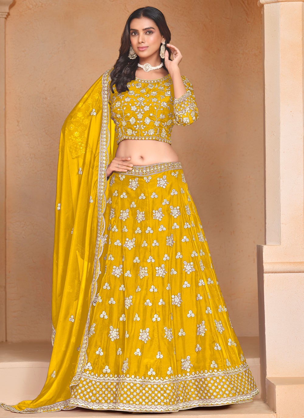 Embroidered Organza A - Line Lehenga - L2438