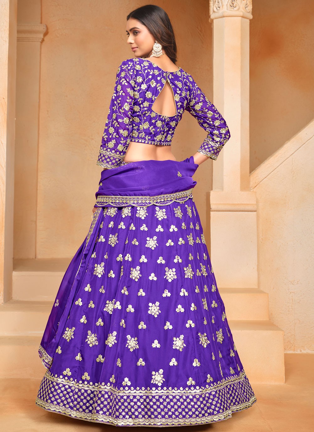 Embroidered Organza A - Line Lehenga - L2438