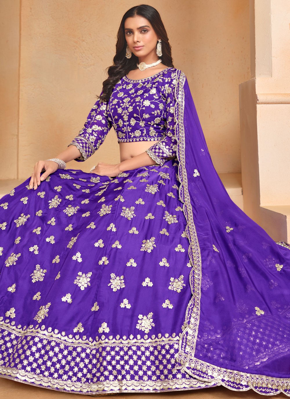 Embroidered Organza A - Line Lehenga - L2438