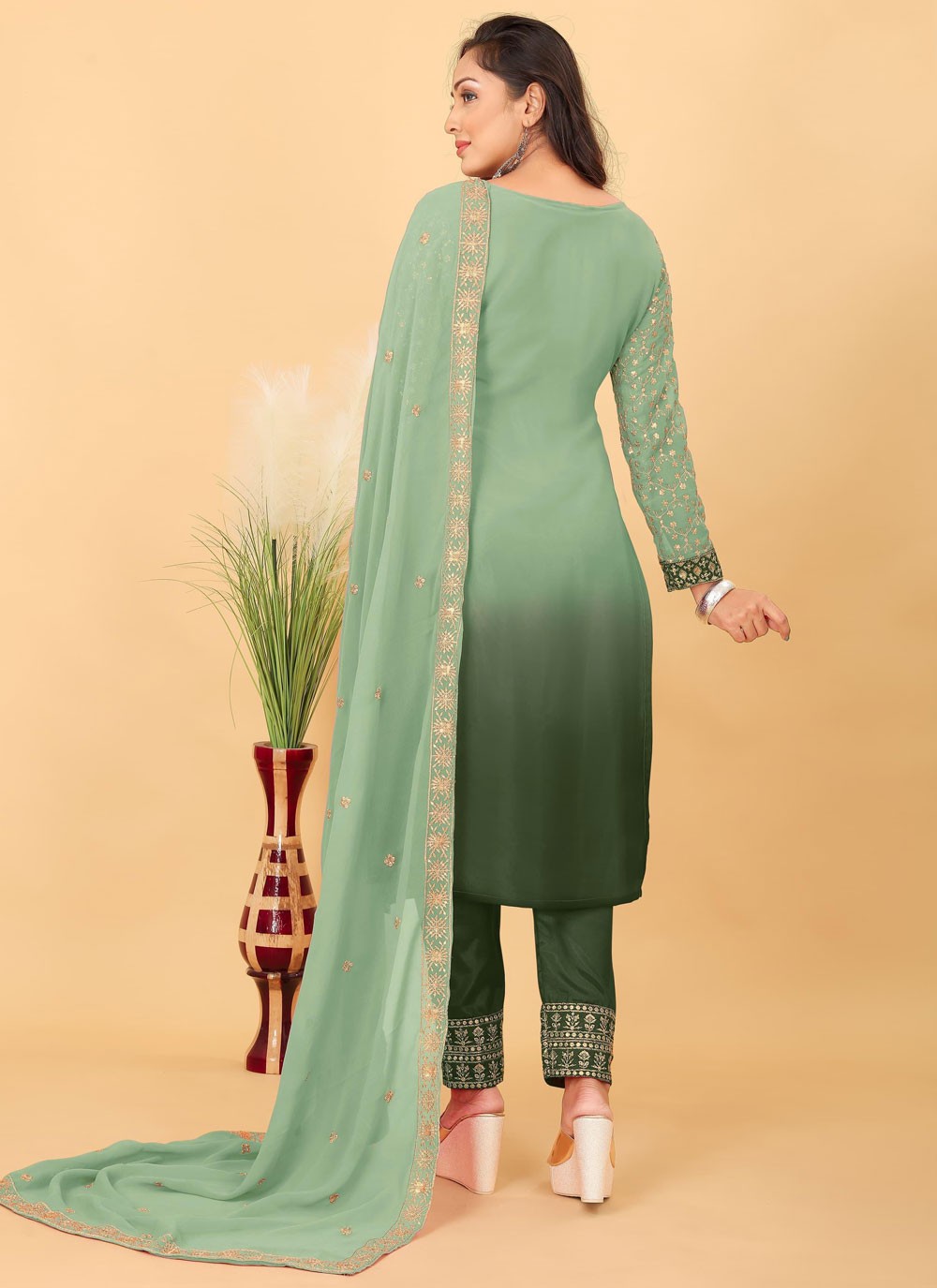 Faux Georgette Salwar Suit - T3696