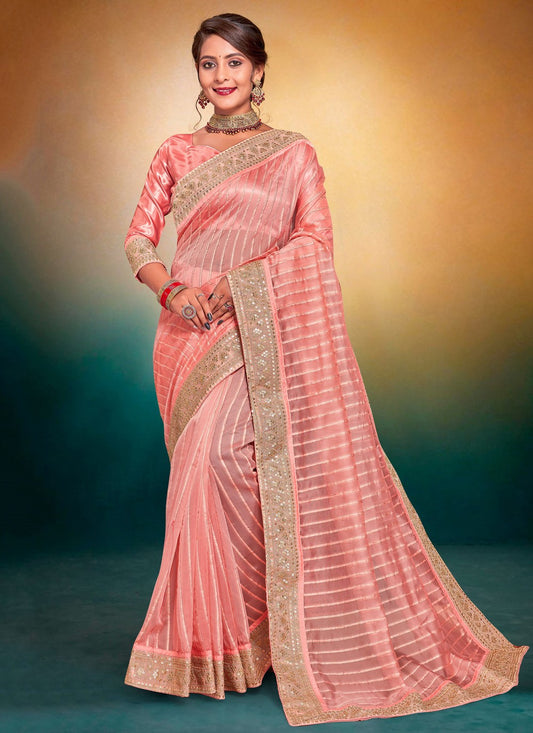 Classic Border Work Fancy Fabric Saree - S4031