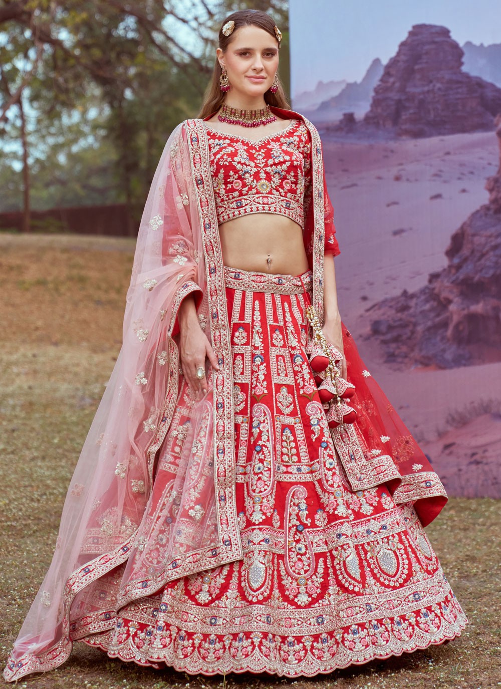 Beads Organza A - Line Lehenga - L2914