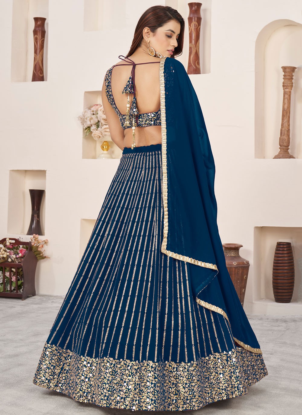 Embroidered Georgette A - Line Lehenga - L2357