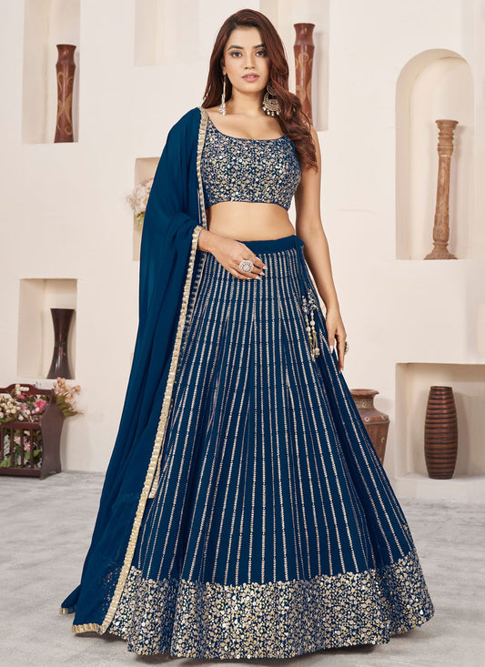 Embroidered Georgette A - Line Lehenga - L2357