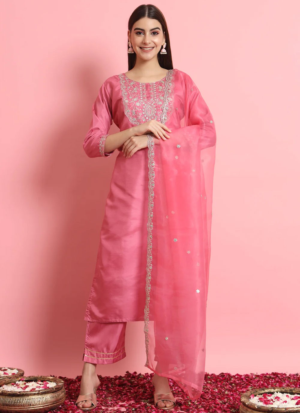 Silk Blend Salwar Suit - T1885