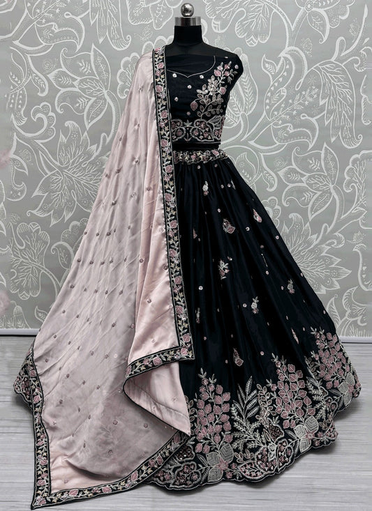 Embroidered Silk A - Line Lehenga - L2906