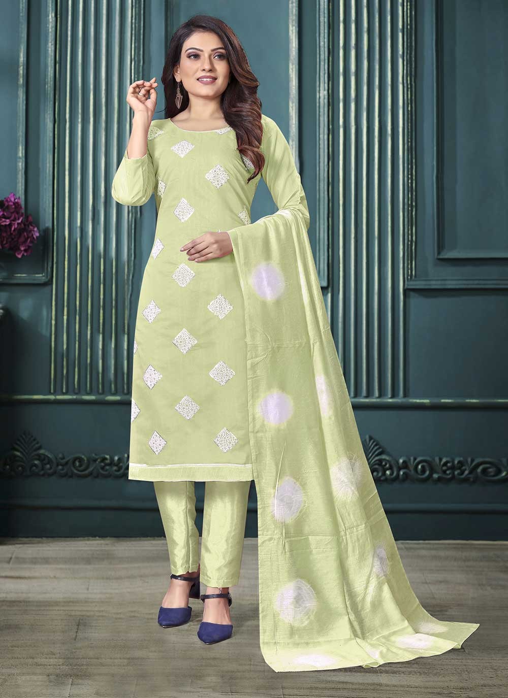 Silk Salwar Suit - T825