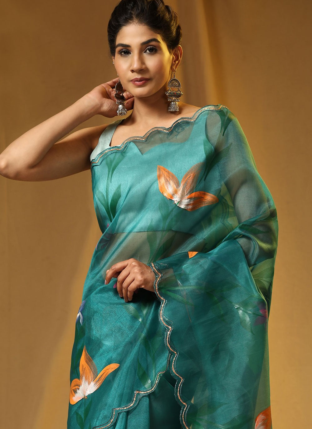 Classic Cut Work Organza Saree - S6310