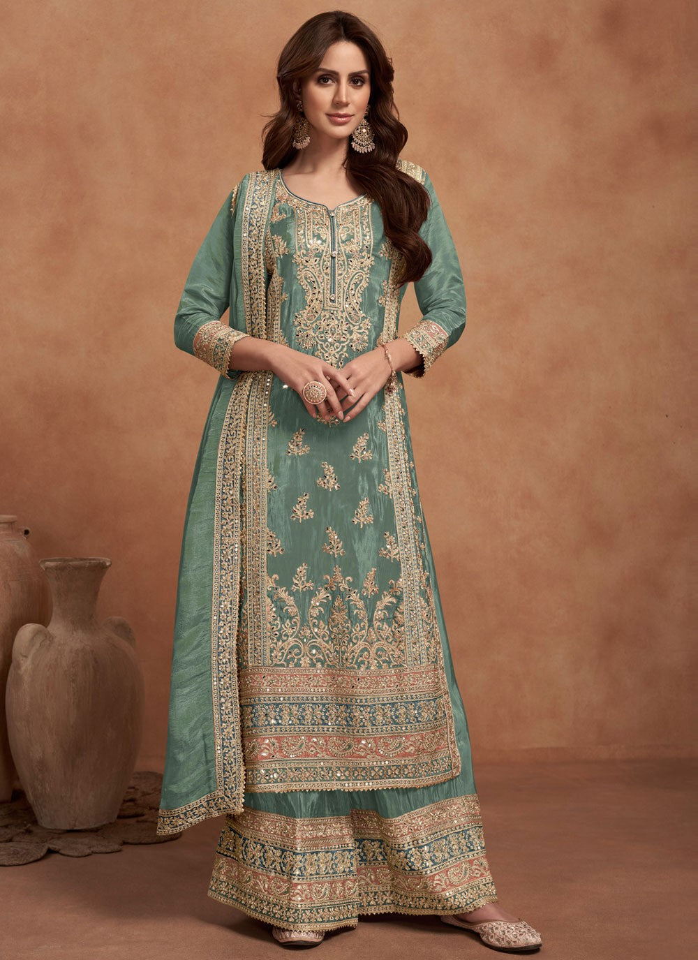 Vichitra Silk Salwar Suit - T3693