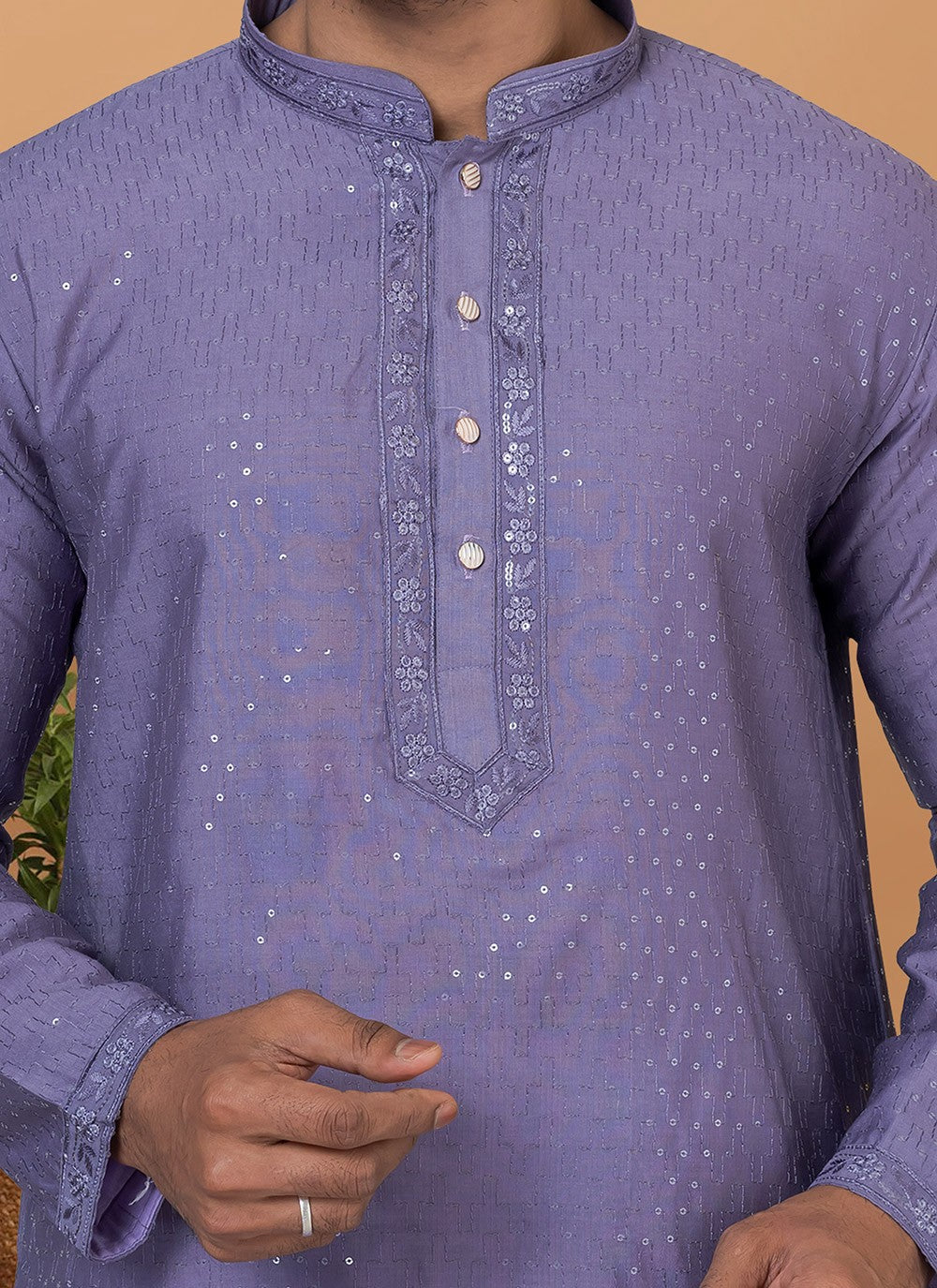 Embroidered Cotton , Viscose Purple Kurta Pyjama - M6351