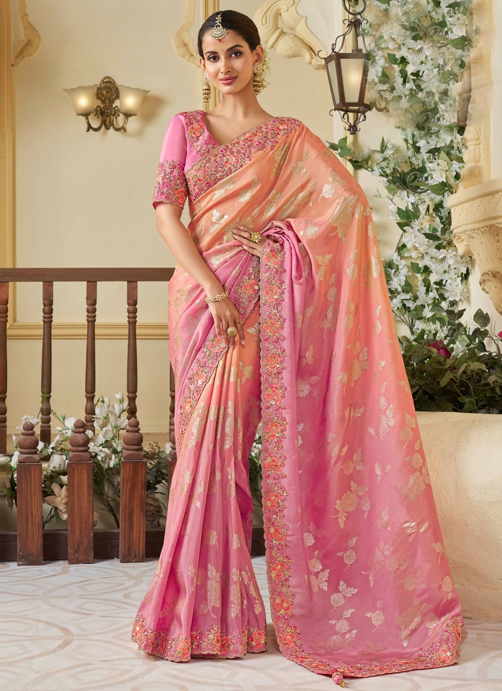 Classic Embroidered Tissue, Viscose Saree - S10635