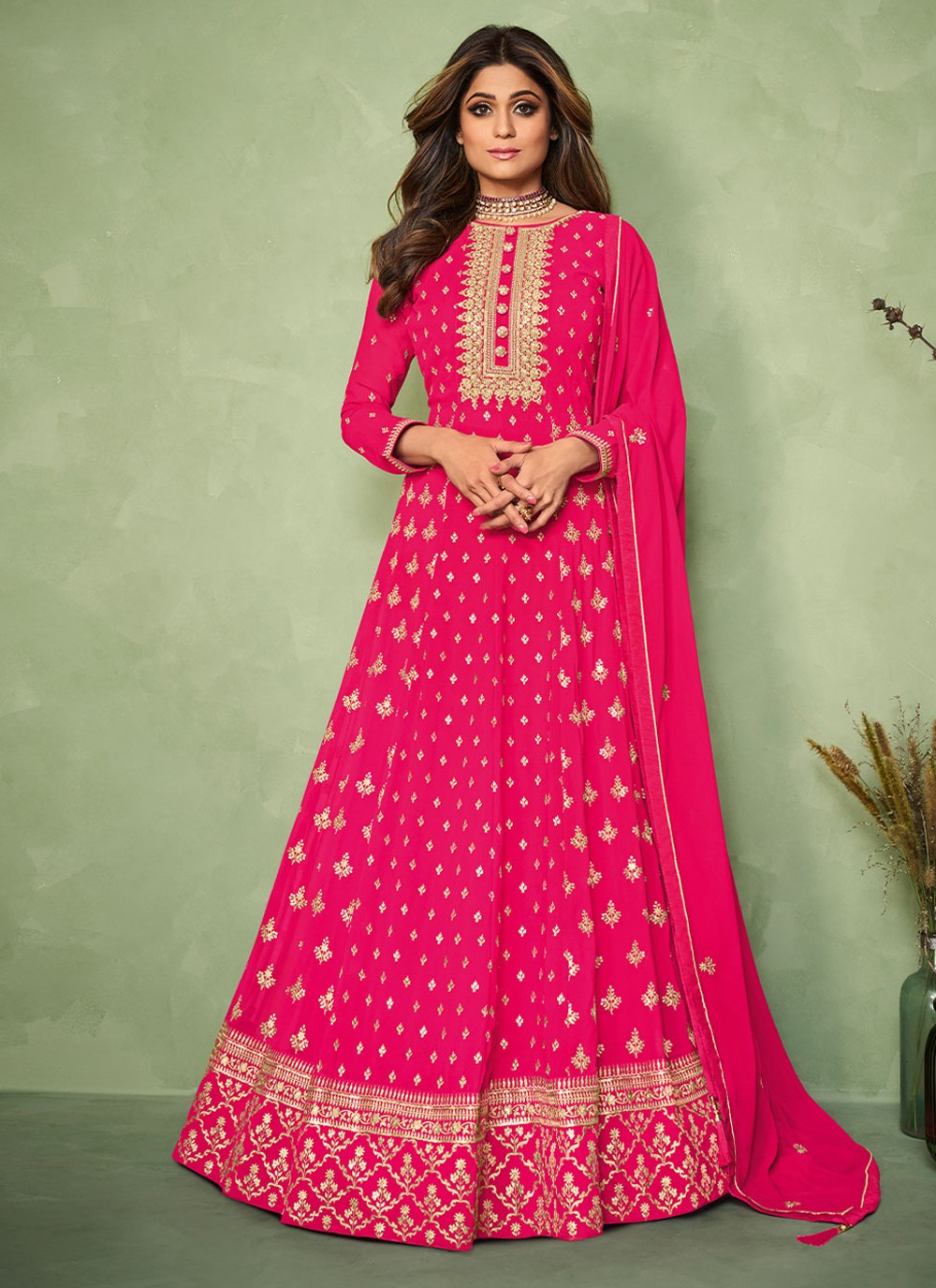 Pure Georgette Anarkali - T721