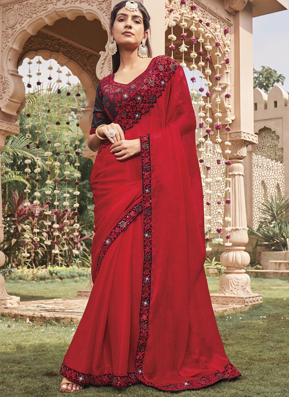 Classic Designer Shimmer Saree - S4863