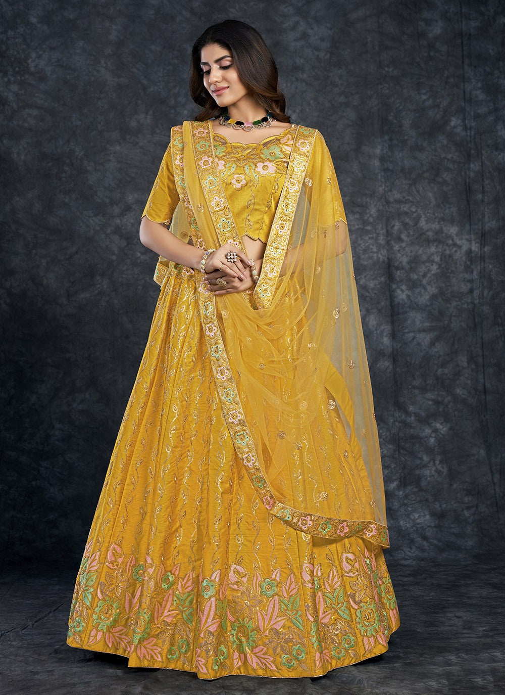 Dimond Silk A - Line Lehenga - L0795