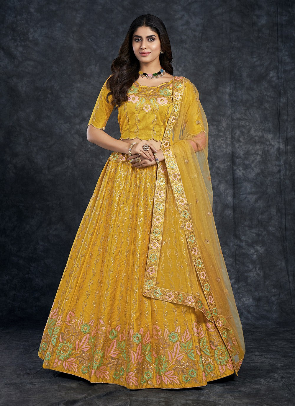 Dimond Silk A - Line Lehenga - L0795