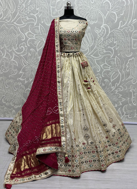 Dori Work Silk A - Line Lehenga - L1621