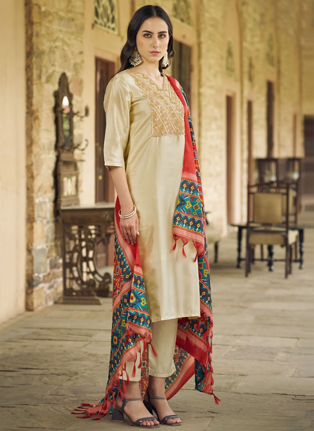 Silk Blend Salwar Suit - T3670