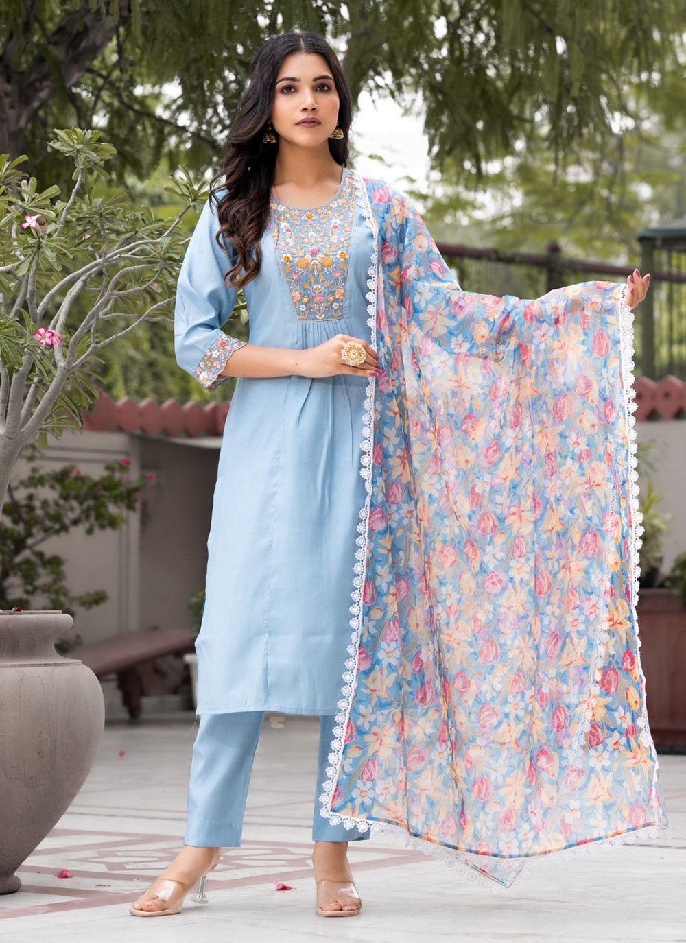 Silk Blend Pant Style Suit - T3131