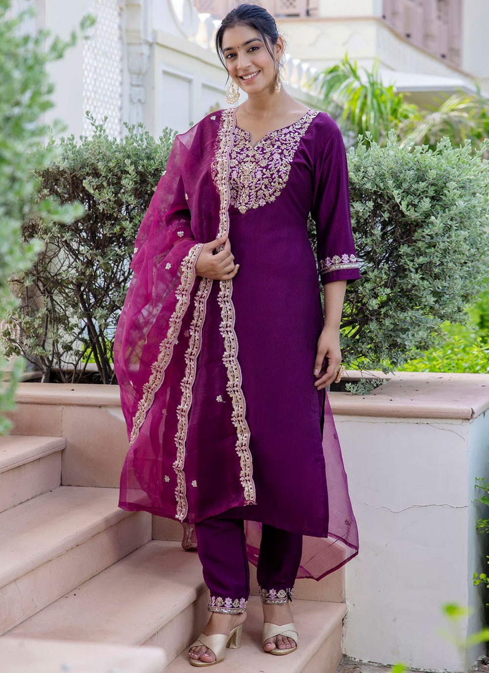 Silk Blend Salwar Suit - T3892