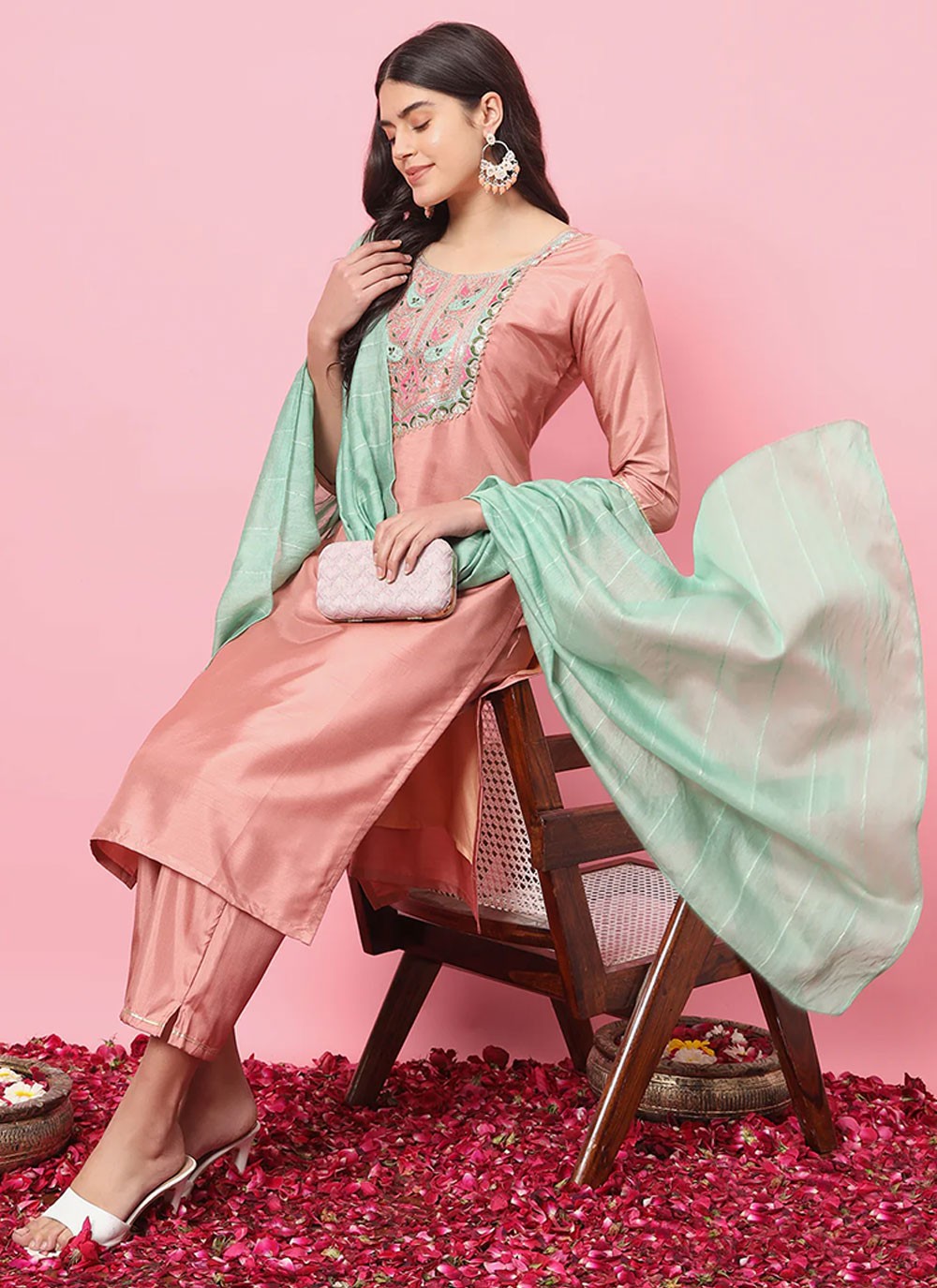 Silk Blend Salwar Suit - T2476