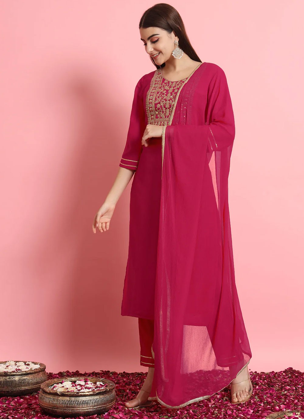 Silk Blend Salwar Suit - T1885