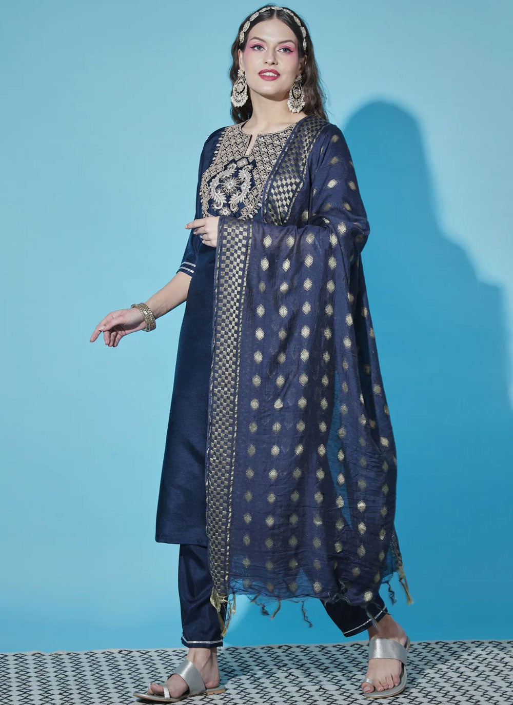 Cotton , Silk Blend Salwar Suit - T1589