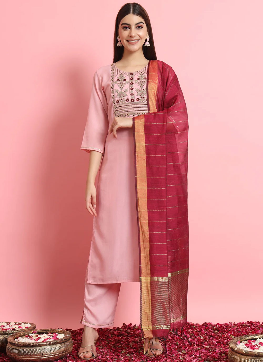 Silk Blend Salwar Suit - T1885