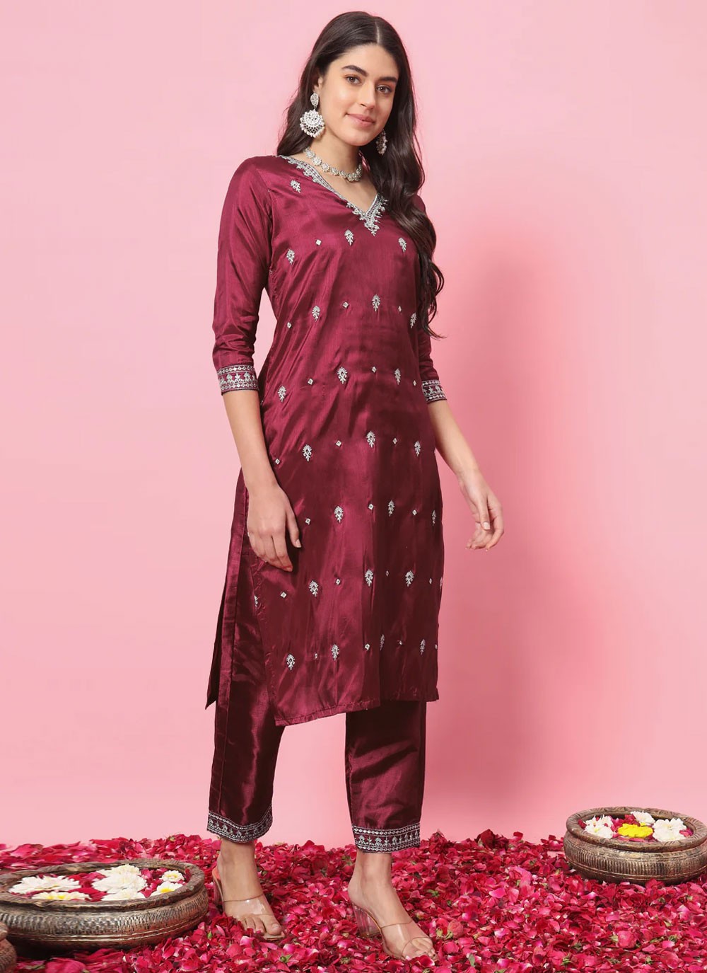 Silk Blend Salwar Suit - T2307