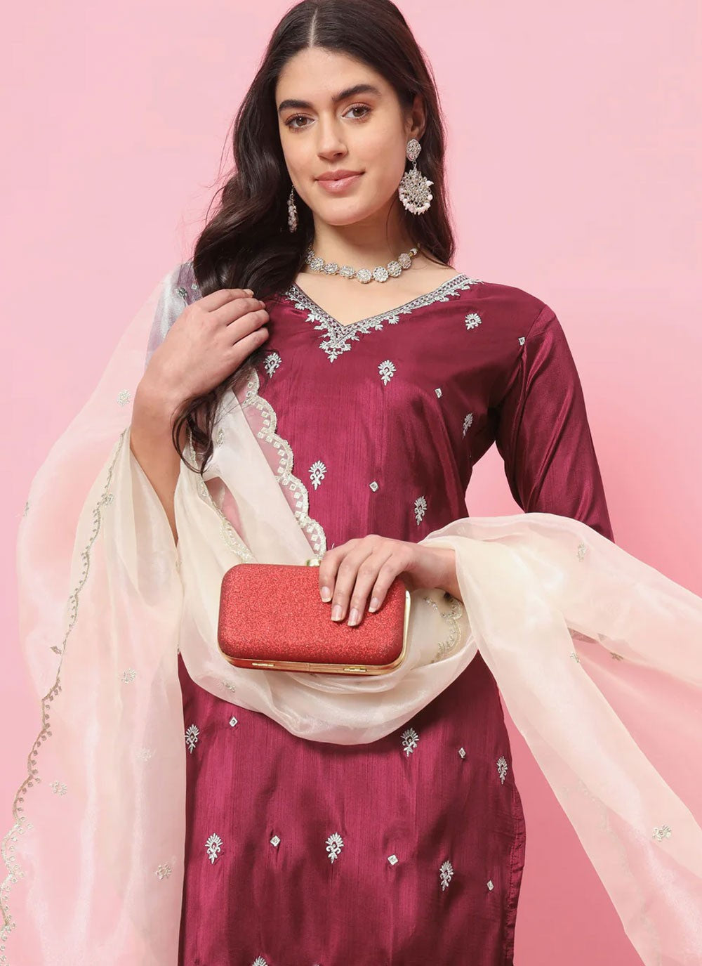 Silk Blend Salwar Suit - T2307