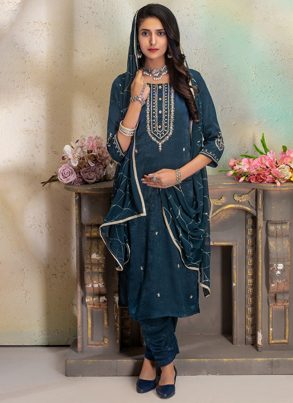 Silk Salwar Suit - T2035