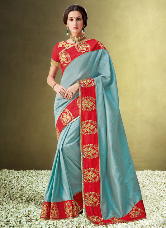 Classic Embroidered Silk Saree - S7548