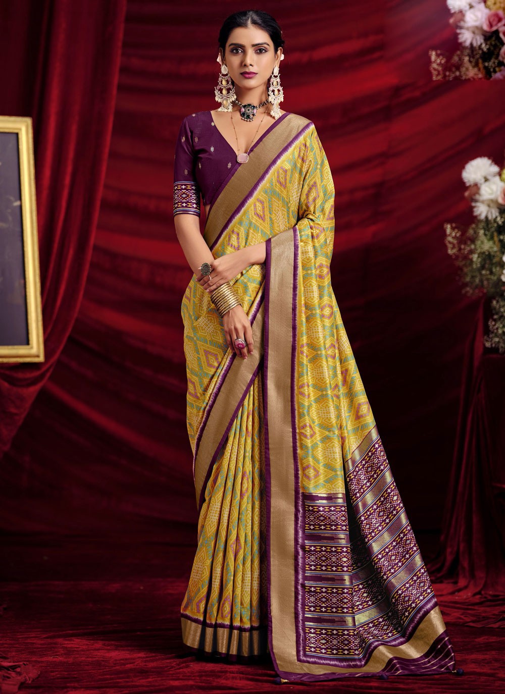 Classic Border Work Silk Saree - S9667