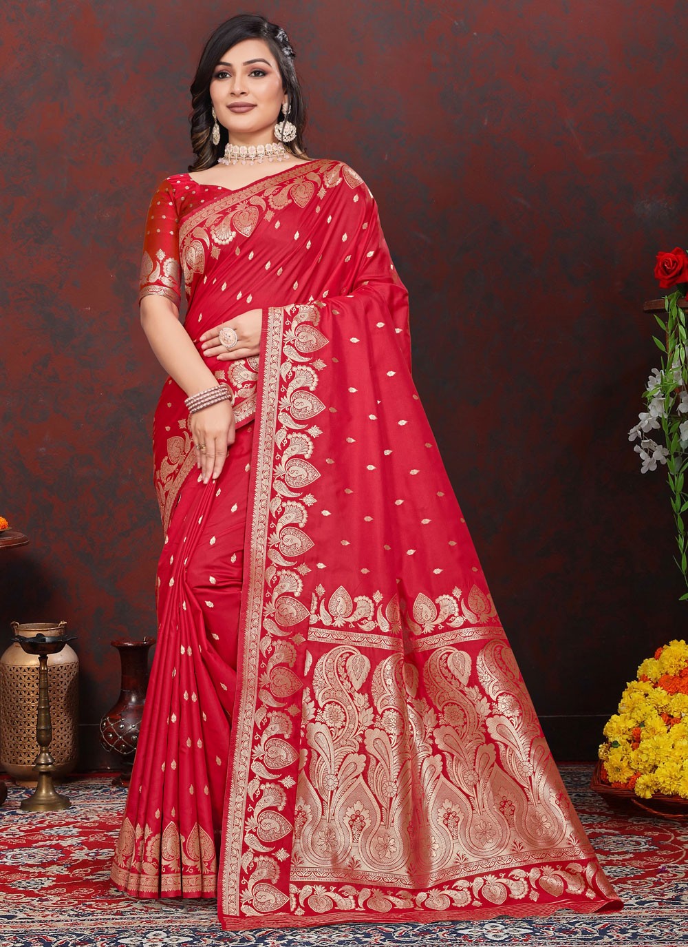 Weaving Zari Silk Saree - S12207