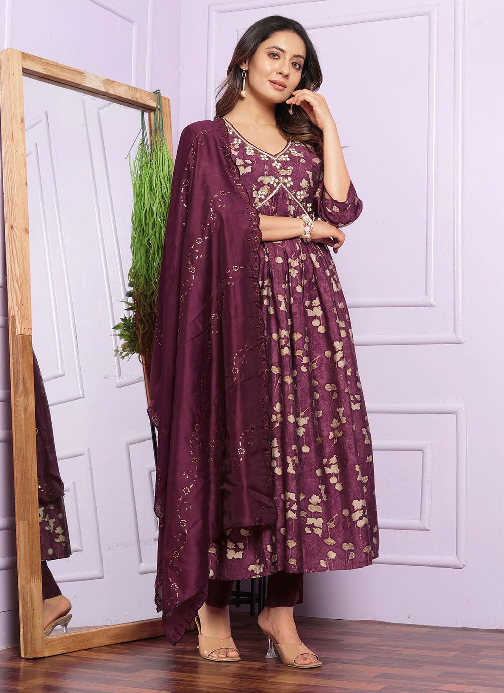 Silk Salwar Suit - T2851