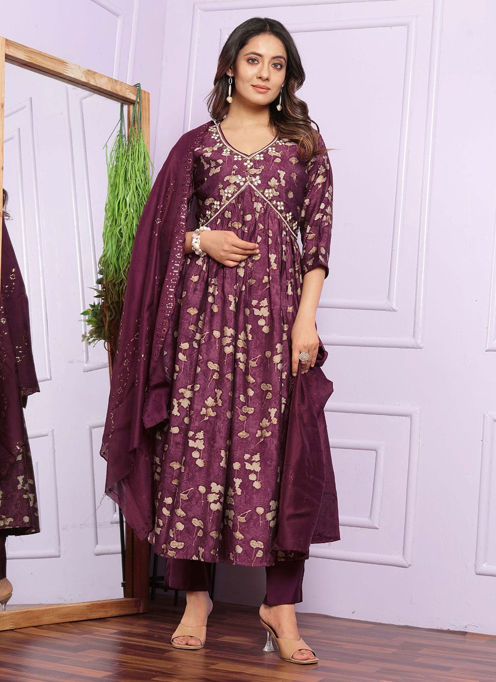 Silk Salwar Suit - T2851