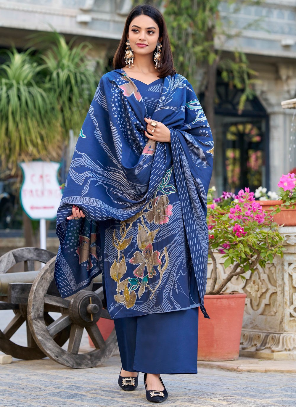 Beads Silk Palazzo Suit - T4627