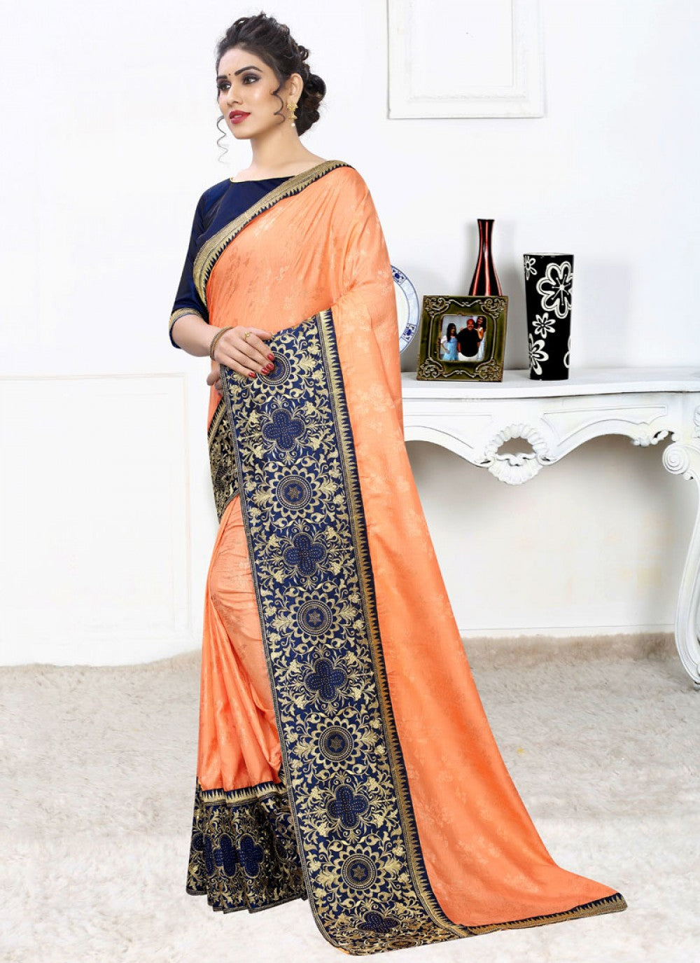 Silk Embroidered Silk Saree - S0253