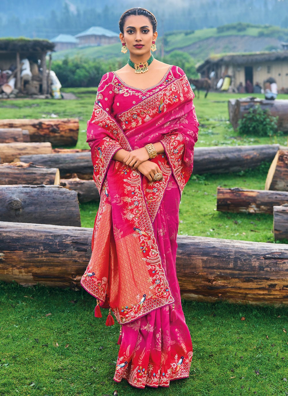 Classic Embroidered Silk Saree - S4410