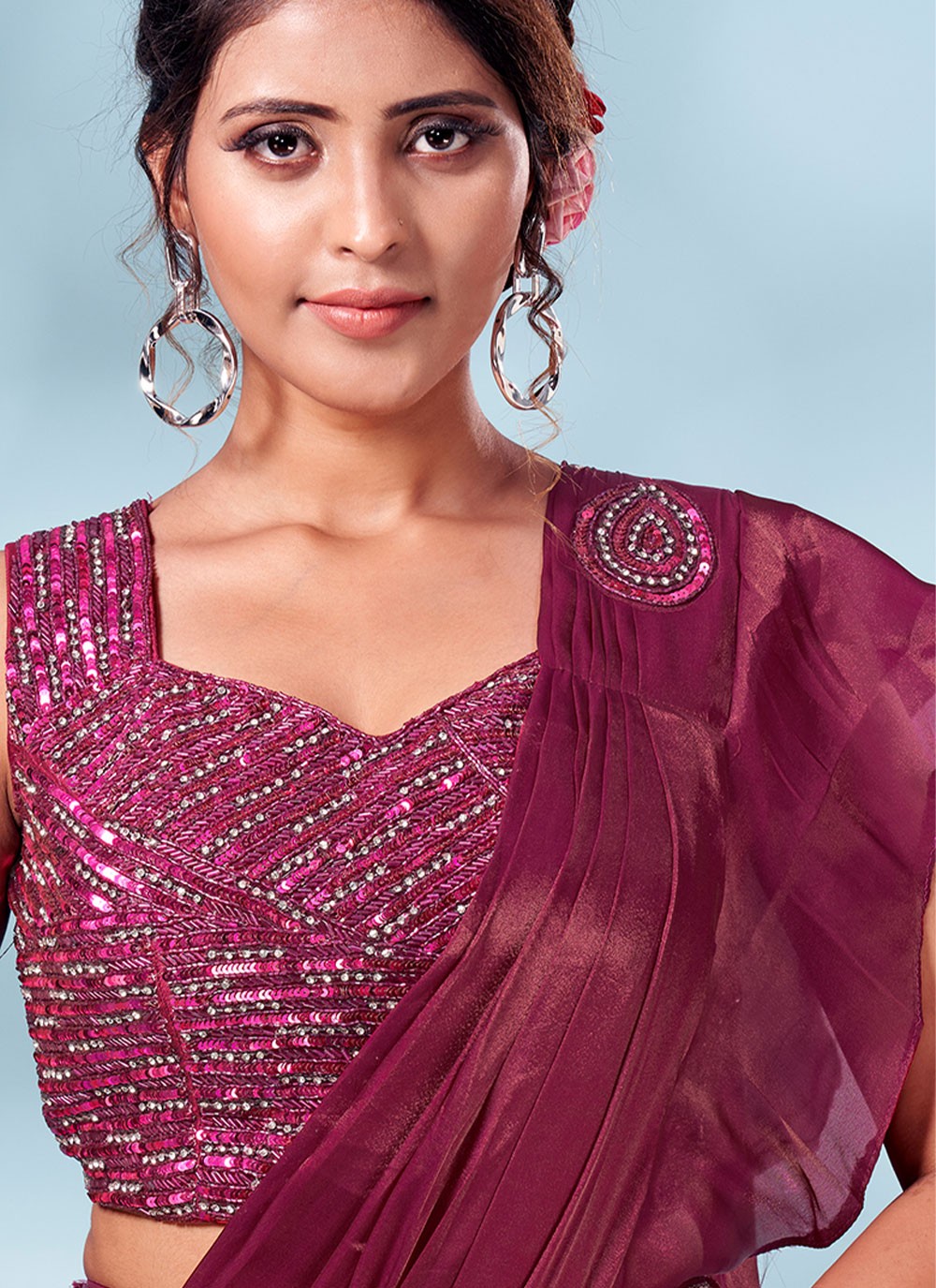 Contemporary Plain Silk Saree - S2282