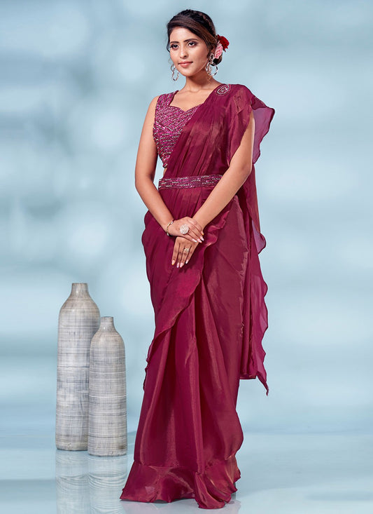 Contemporary Plain Silk Saree - S2282