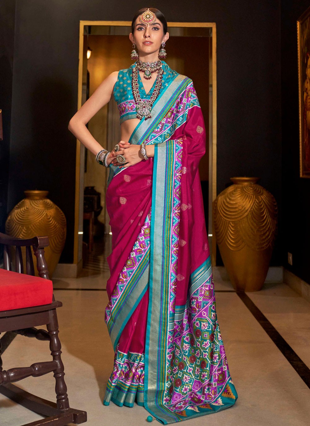 Classic Patola Print Silk Saree - S7613