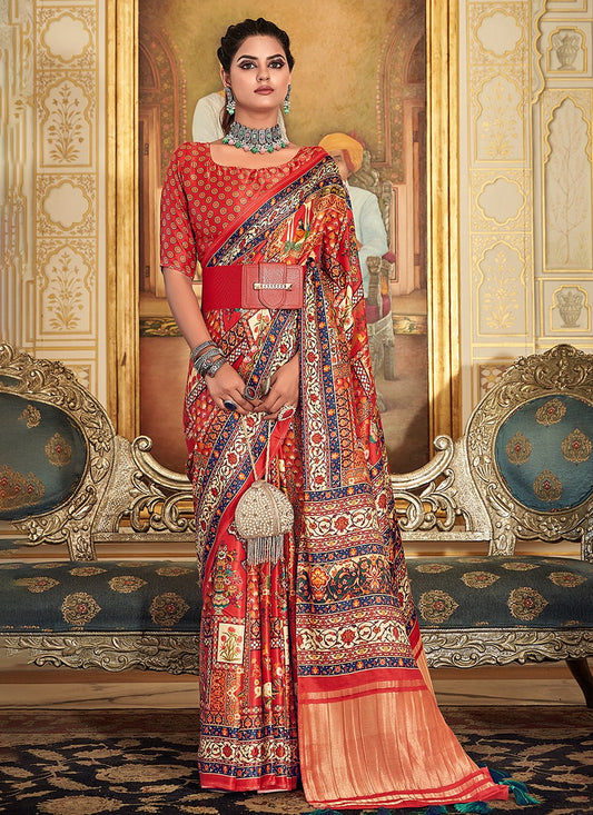 Contemporary Digital Print Silk Saree - S3304