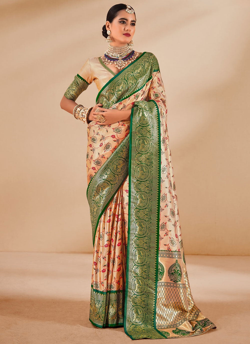 Classic Weaving Zari Silk, Tissue Saree - S9307