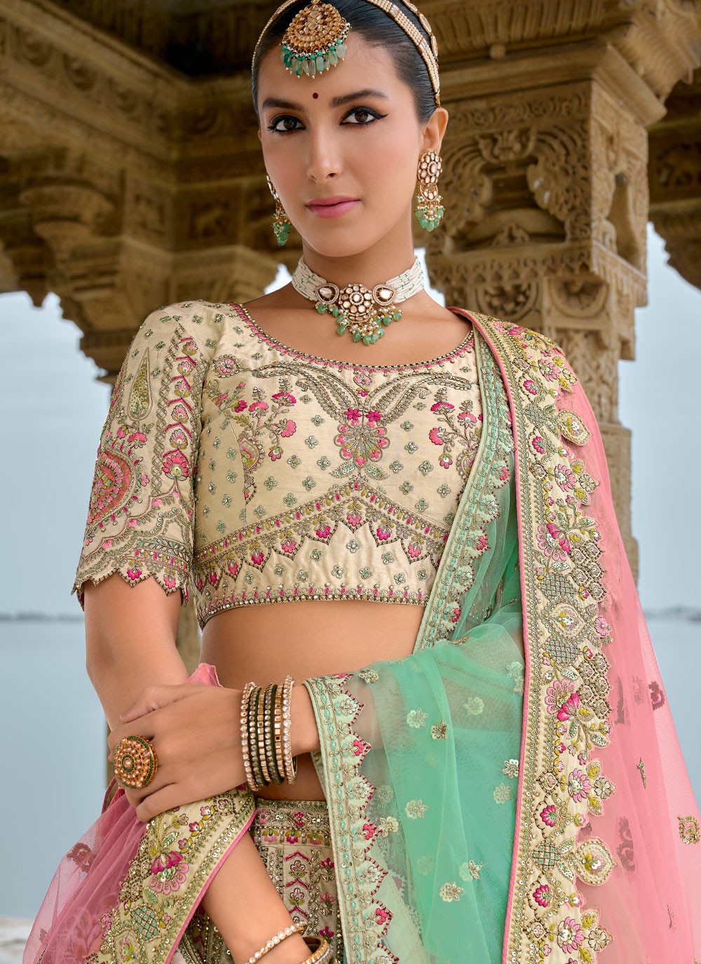 Embroidered Silk A - Line Lehenga - L2783