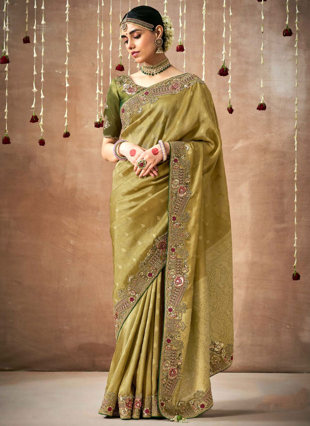 Contemporary Embroidered Organza, Silk Saree - S8348